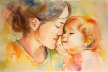 Fostering a Secure Attachment between Parent and Child Nurturing the Relationship with Good Enough Parenting Psychology art concept. AI generation.