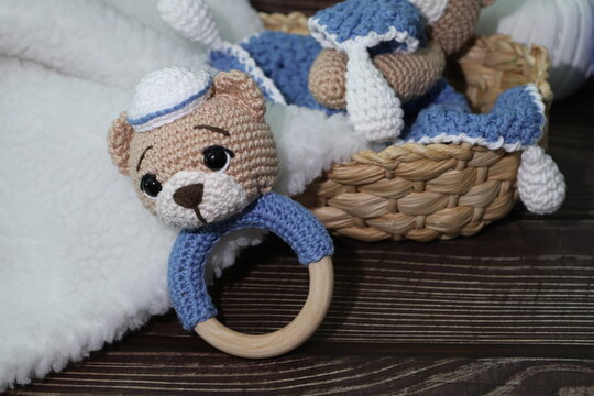 Amigurumi de Ursinho Xocalho Azul
