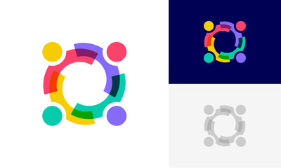 Community people, social community, human family logo abstract design vector