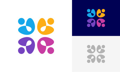 Community people, social community, human family logo abstract design vector