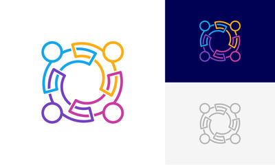 Community people, social community, human family logo abstract design vector