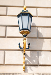 stylish street lamp on the facade of an administrative building in Washington DC.