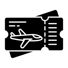 Flight Ticket Glyph Icon