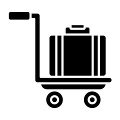 Luggage Trolley Glyph Icon