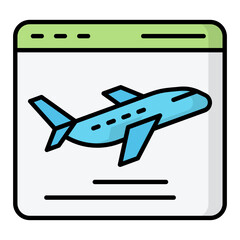 Flight Website Line Color Icon