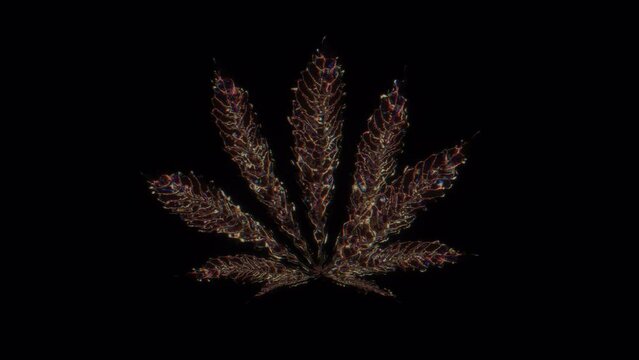 Cannabis trippy pattern weed leaf stoner 3d vj loop party background animation Reggae trip relaxing time psychedelic visuals Energy flow