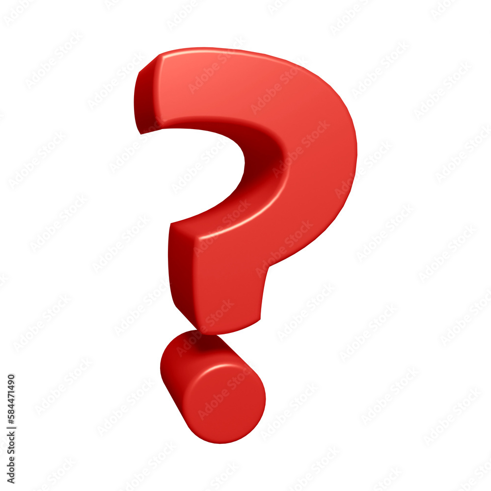 Poster red question mark or icon design in 3d rendering
