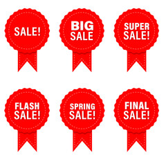 set label sale red vector