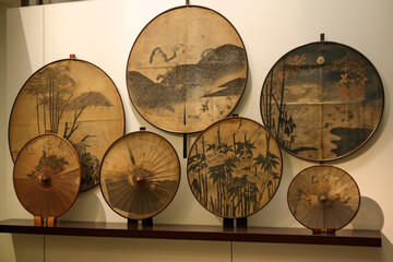 Japandi , japanese traditional art and culture, ficticious museum background, generative ai