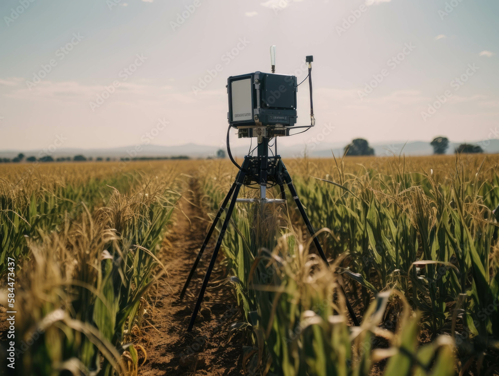 Poster machines survey crops with infrared detection systems helping farmers to identify and treat problems