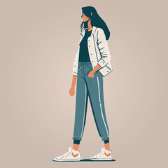 Fototapeta premium beautiful fashion woman, vector illustration