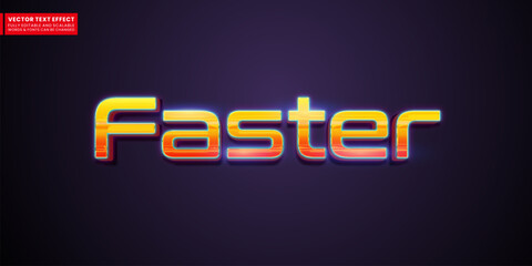 Fototapeta na wymiar Faster text style effect, Editable 3d style text tittle