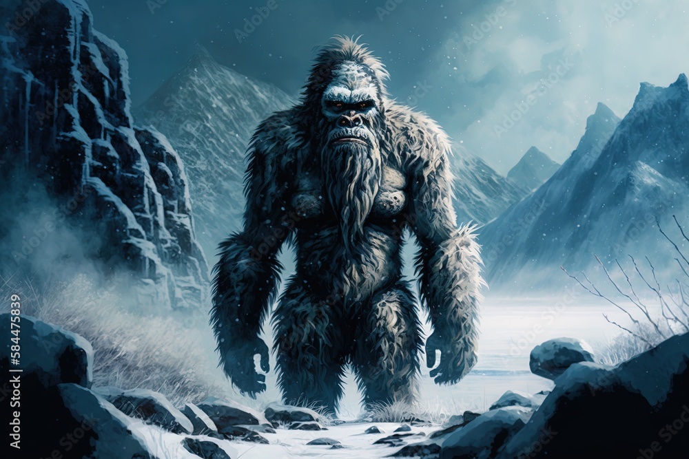 Aufkleber stalking through time and space: exploring the world of a lost yeti generative ai