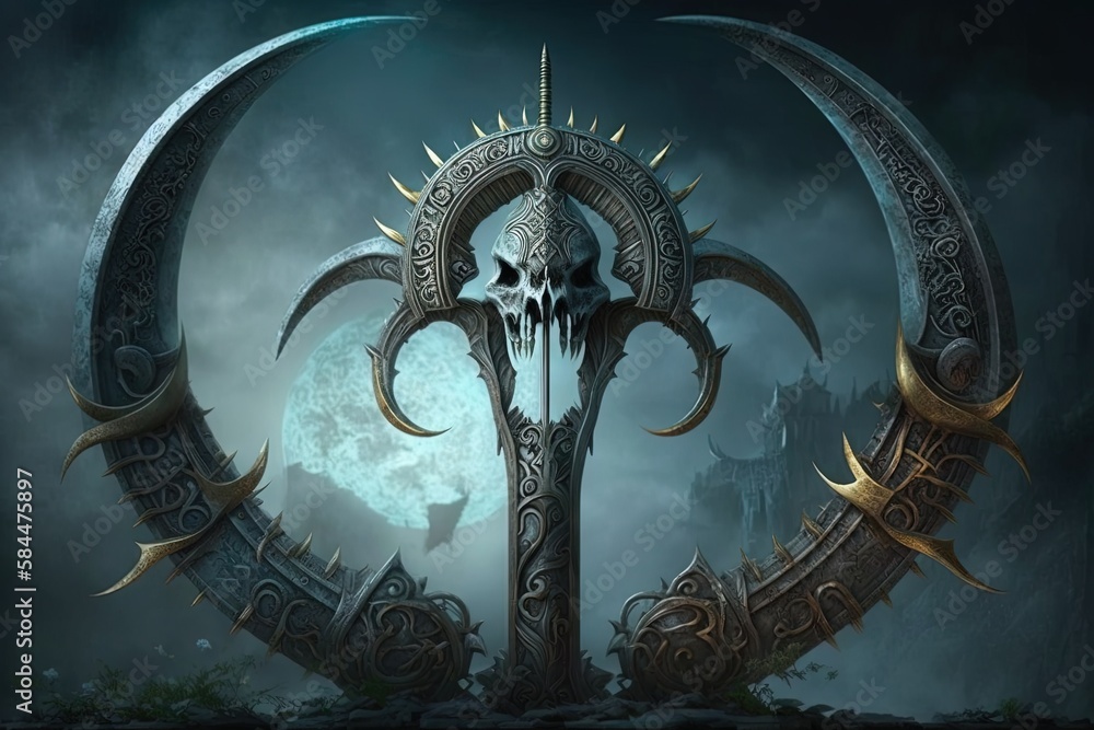 Poster sublime scythe of ruthless power generative ai
