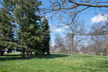 Spring view of South Park in city of Sofia, Bulgaria