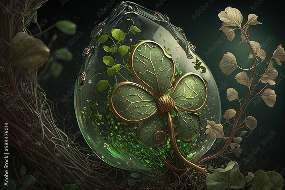 Poster the enchanted clover from the realm of fantasy generative ai