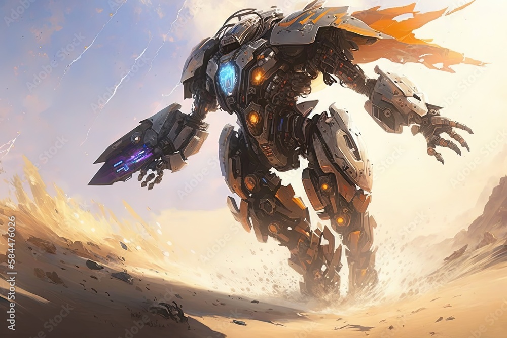 Poster the epic creation of mechanized destiny generative ai