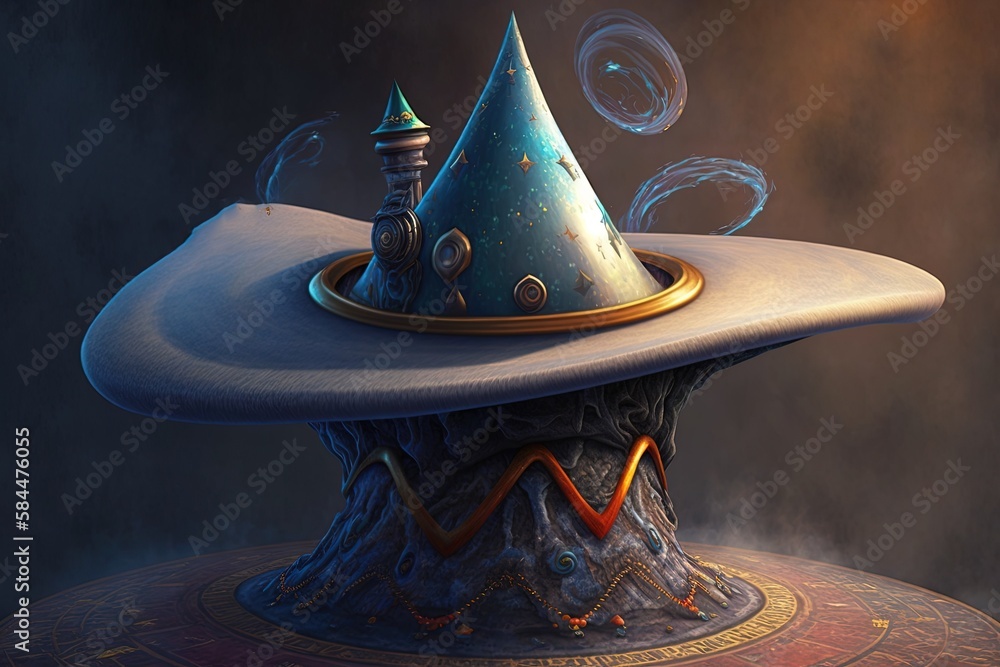 Poster the forbidden secrets inside an unfathomable magic hat generative ai