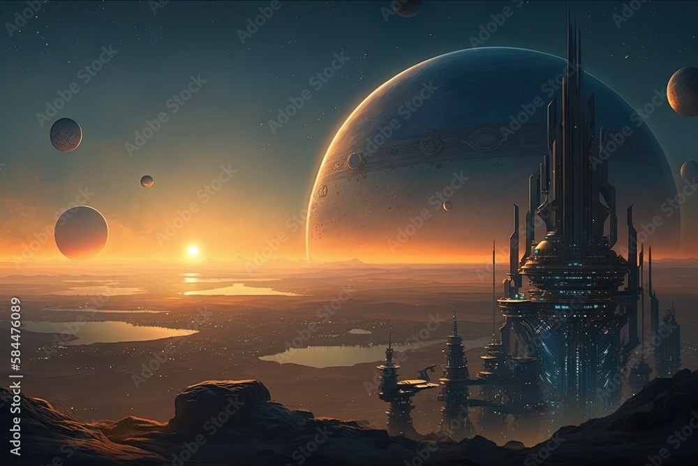 Poster the high-tech haven of the distant horizon generative ai