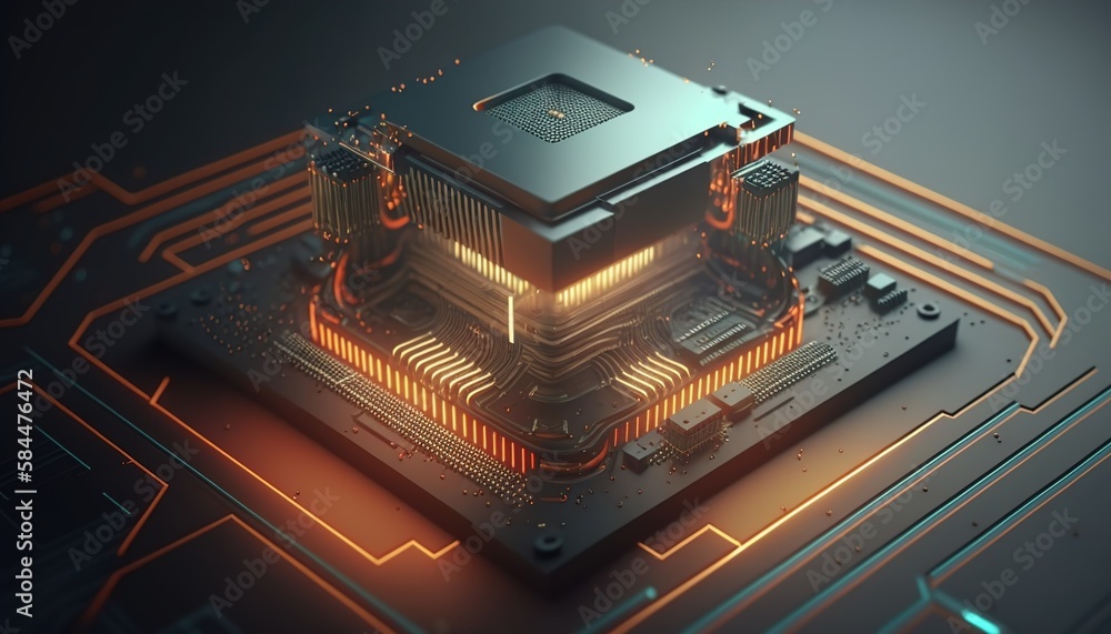 Aufkleber ai. circuit board. technology background. central computer processors cpu concept. motherboard digit