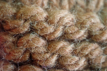 yarn pattern close up, Close up of a knitted wool pattern, 