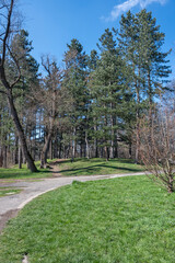 Spring view of South Park in city of Sofia, Bulgaria