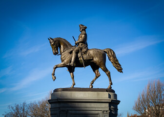 Equestrian statue of George Washington in Boston Public Garden, Massachusetts, USA
 - Powered by Adobe