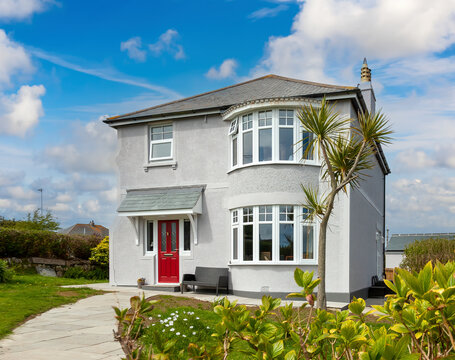 White traditional detached house view