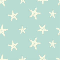 seamless seamless sea star, starfish pattern and background vector illustration