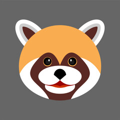 cute cartoon red panda face