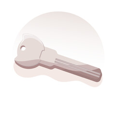 Key vector flat illustration of house, warehouse, shop, counter, design element