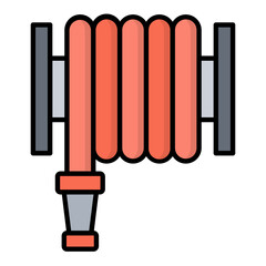 Fototapeta premium Fire hose Line Color Icon
