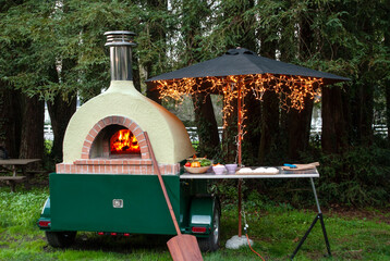 Pizza oven in outdoor setting