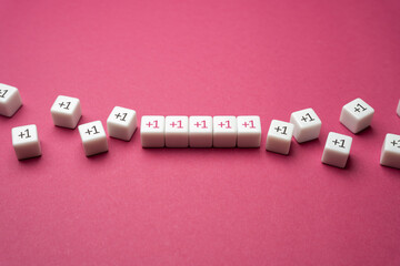 Growing row of blocks plus one. Get support, more help. Sequential addition to the sum. Increase...