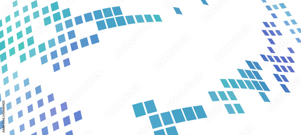 Leinwandbilder Dotted background with bluish squares. Simple vector pattern
