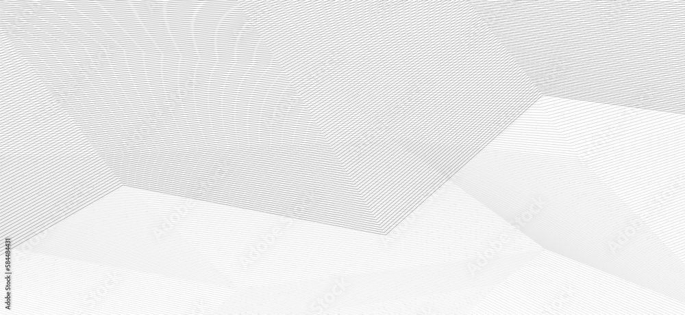 Poster Geometric guilloched background by thin broken gray lines. Subtle pattern