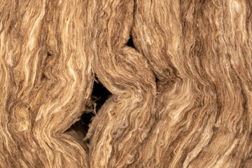 Thermal insulation material, mineral wool close-up. House insulation material