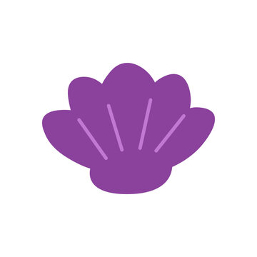 Seashell purple easy icon. Clipart image isolated on white background