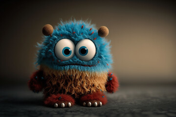 Fototapeta premium Cute little monster in cartoon style , Generated by AI