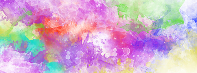 Modern colorful grunge watercolor background. Beautiful abstract multi color watercolor paint background. 