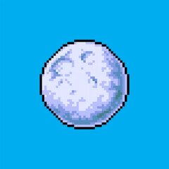 Moon pixel art icon. Yellow and grey pixelated Moon design for logo, web, mobile app, badges and patches.
Video game sprite. 8-bit. Isolated vector illustration.