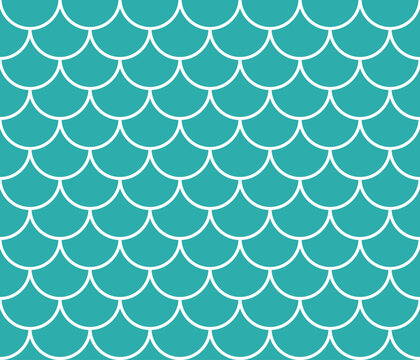 Mermaid scale seamless pattern. Clipart image isolated on white background