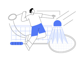 Badminton abstract concept vector illustration.