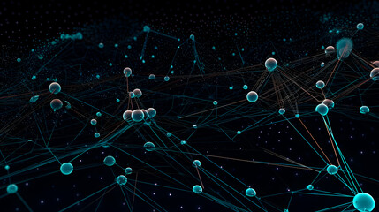 An abstract illustration of data flowing through a network of nodes and interconnected lines2