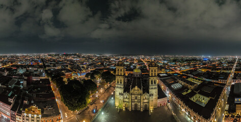 Catedral Basílica de Puebla, Nocturna.