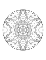 Circular pattern in form of mandala for Henna, Mehndi, tattoo, decoration. Decorative ornament in ethnic oriental style. Coloring book page.Flower Mandala. Vintage decorative elements. Mandala. 