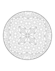 Circular pattern in form of mandala for Henna, Mehndi, tattoo, decoration. Decorative ornament in ethnic oriental style. Coloring book page.Flower Mandala. Vintage decorative elements. Mandala. 