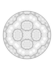 Circular pattern in form of mandala for Henna, Mehndi, tattoo, decoration. Decorative ornament in ethnic oriental style. Coloring book page.Flower Mandala. Vintage decorative elements. Mandala. 