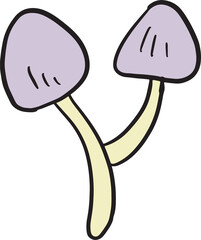Mushroom drawing image for food or cooking concept