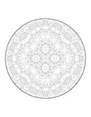 Circular pattern in form of mandala for Henna, Mehndi, tattoo, decoration. Decorative ornament in ethnic oriental style. Coloring book page.Flower Mandala. Vintage decorative elements. Mandala. 